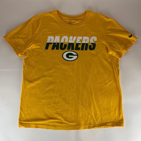 Green Bay Packers NFL Gold Nike Short Sleeve Crewneck Shirt Mens Large - Picture 1 of 5